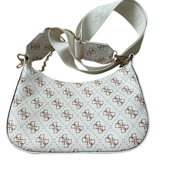 Guess White and Brown Shoulder Bags with Signature Style - Picture 2 of 5